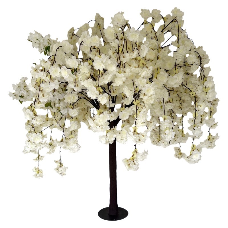 S/2 Silk Cherry Blossom Tree in White 48" H Events Decoration