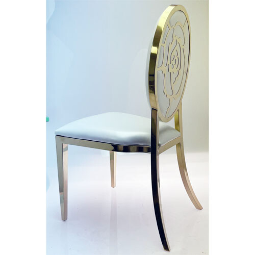 Rose Flower Back Decor Chair in Gold Q2023 GD, Only 9 Available