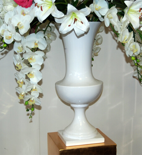 Large Tall Decorative Vase 7.25D X 16 H White