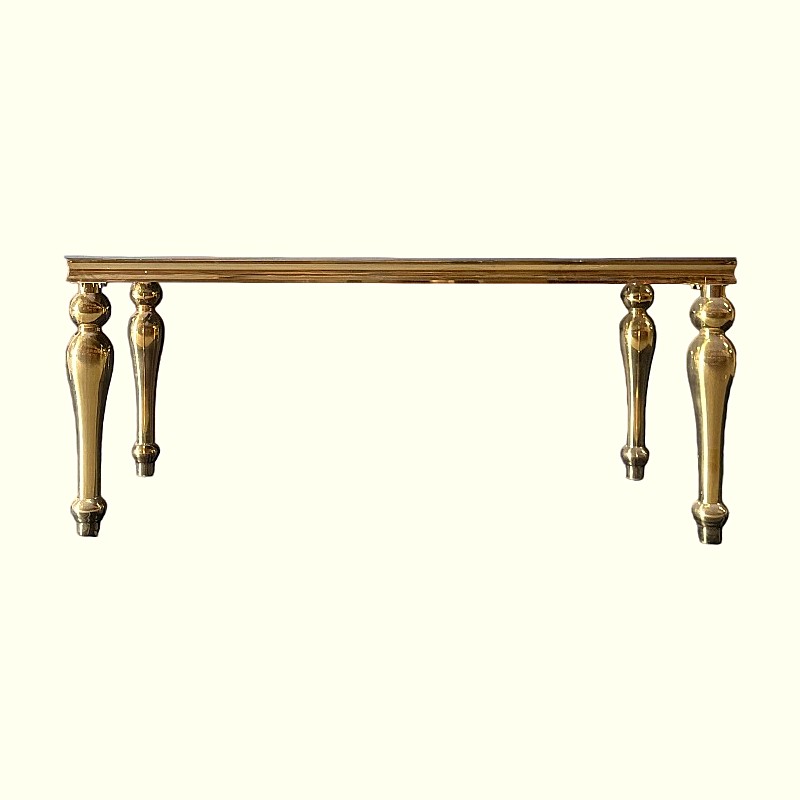 Rectangular Table Gourd legs in Chrome Mirror Top