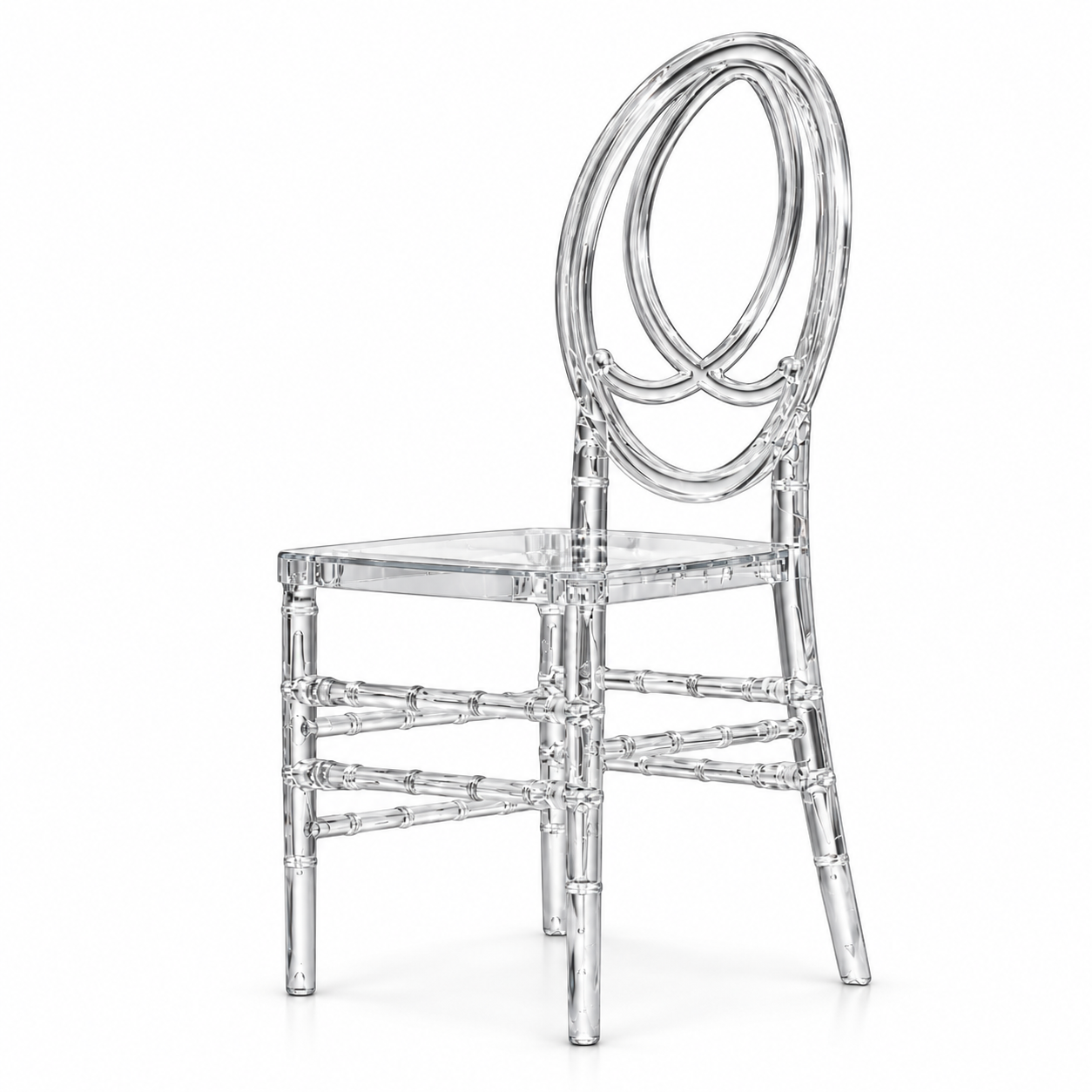 Clear Resin Double-Ring Back Chair – Elegant Wedding & Event Seating Q2017 CL 48 Pieces Avaulable