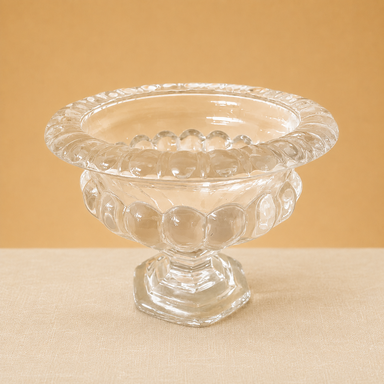 Imperial Crystal Glass Pedestal Bowl 8" Open
