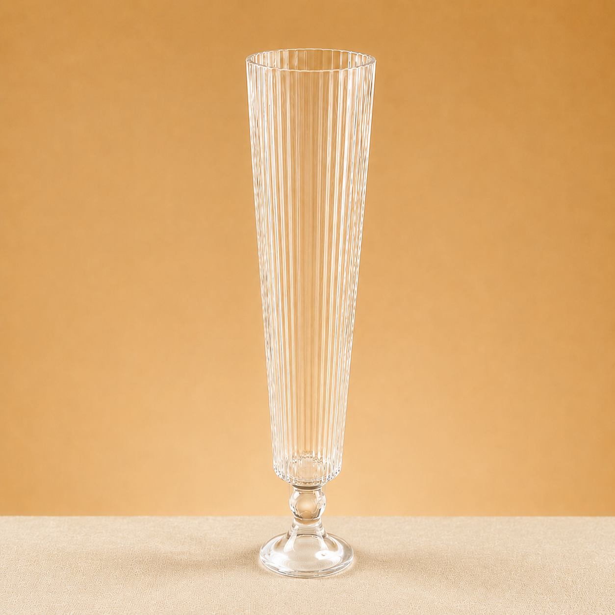 2-Pack 32" Tall Clear Glass Trumpet Vases – 6.5" Diameter, Free Shipping