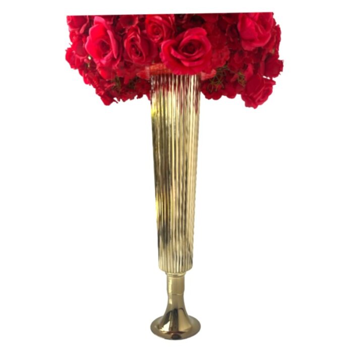 Trumpet Stripe Vases 32"x6.5" Set of 4 in Gold - Image 2