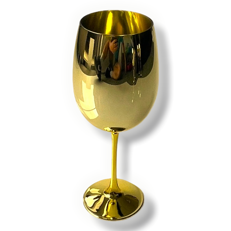 Glass Wine Glasses in Gold Set of 6
