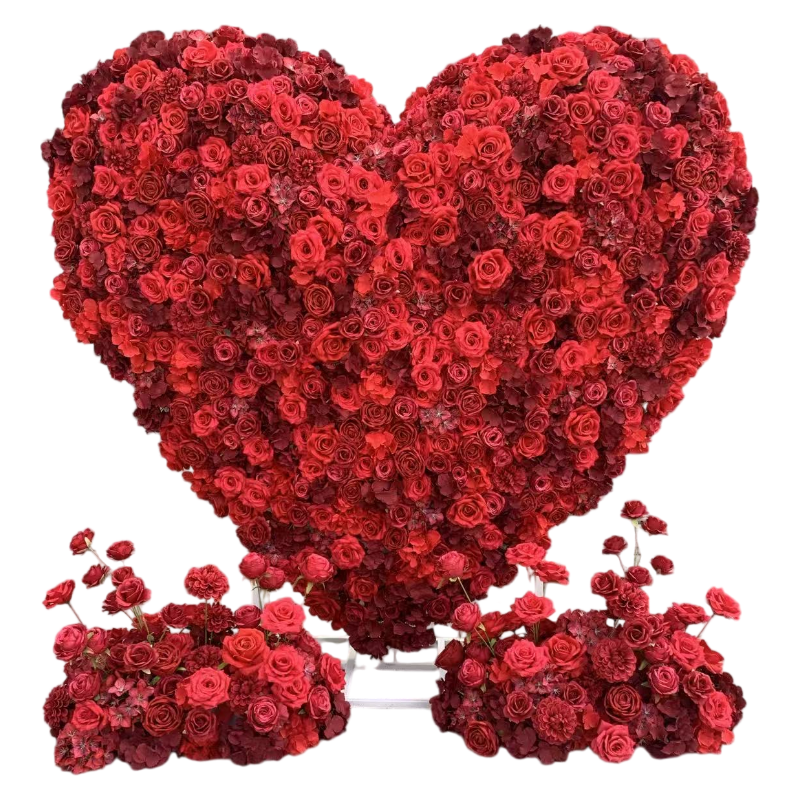 Giant Red Rose Heart Backdrop in Red with 2 Side Pieces Available Aug 10, 2026