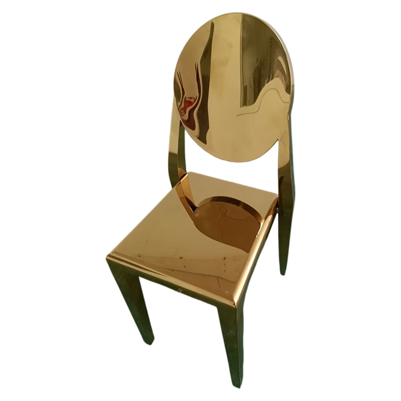 O Back Modern Gold Mirror Stainless Steel Chair Estimated Available August 10, 2026
