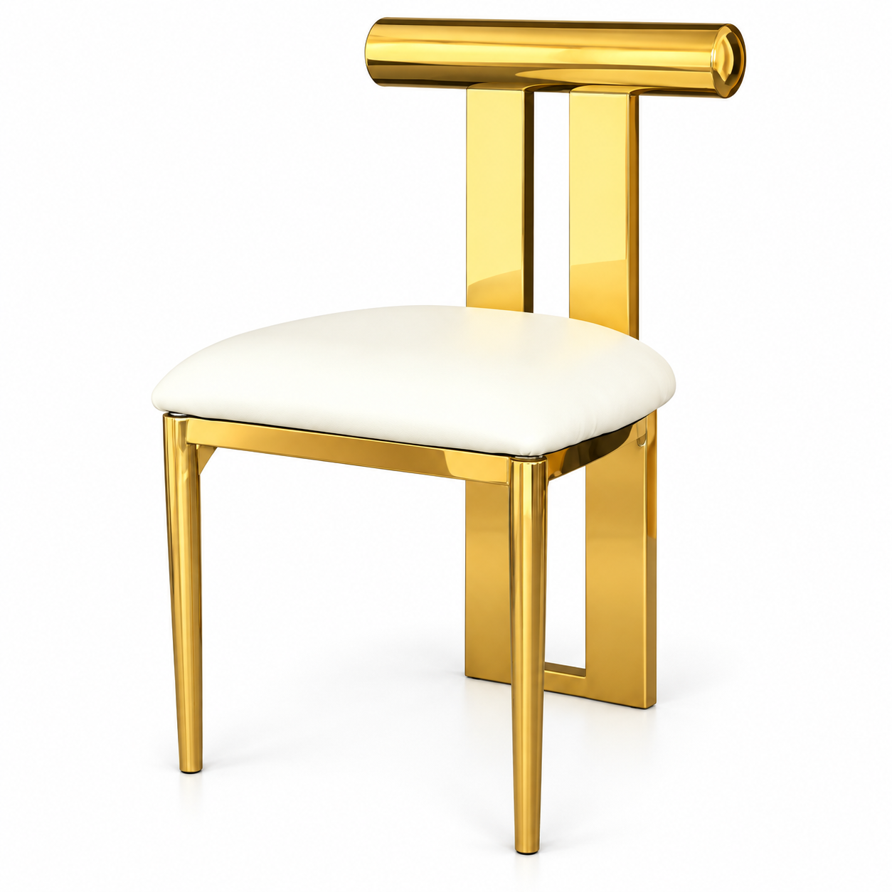 Modern T-Back Stainless Steel Dining Chair Preorder Only