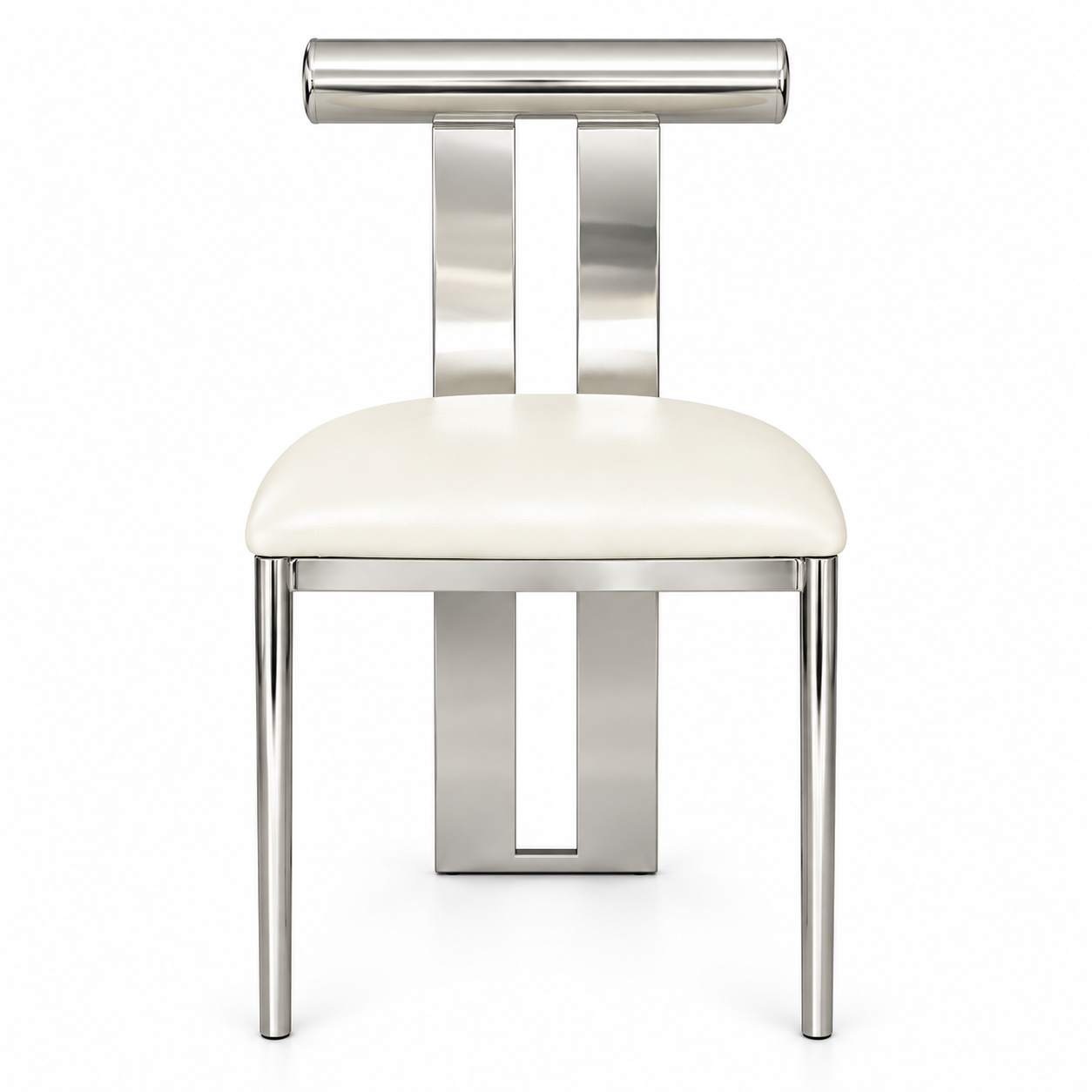 Modern T-Back Stainless Steel Dining Chair - Image 2