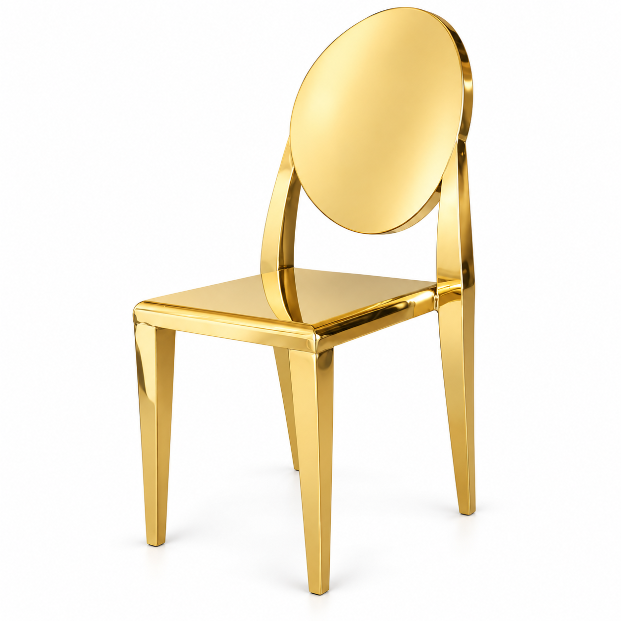 O Back Modern Gold Mirror Stainless Steel Chair-10 Pieces Available