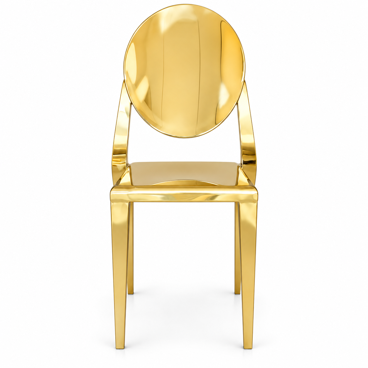 O Back Modern Gold Mirror Stainless Steel Chair-10 Pieces Available - Image 2