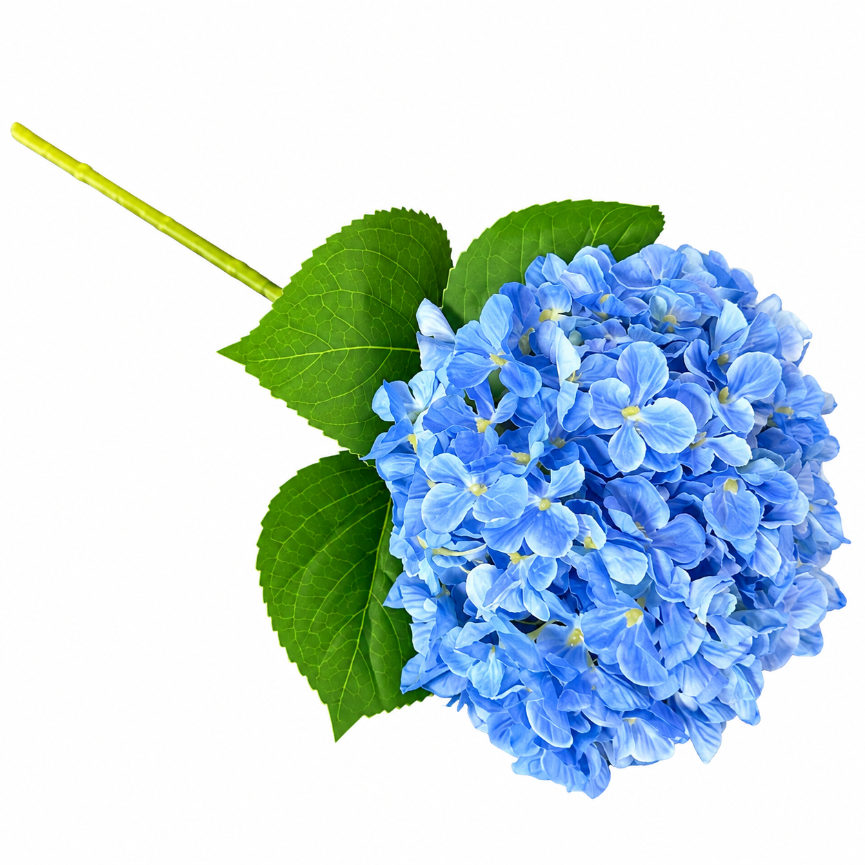 Blue Artificial Silk Hydrangea Stem – 26.5″ H, 7″ Bloom