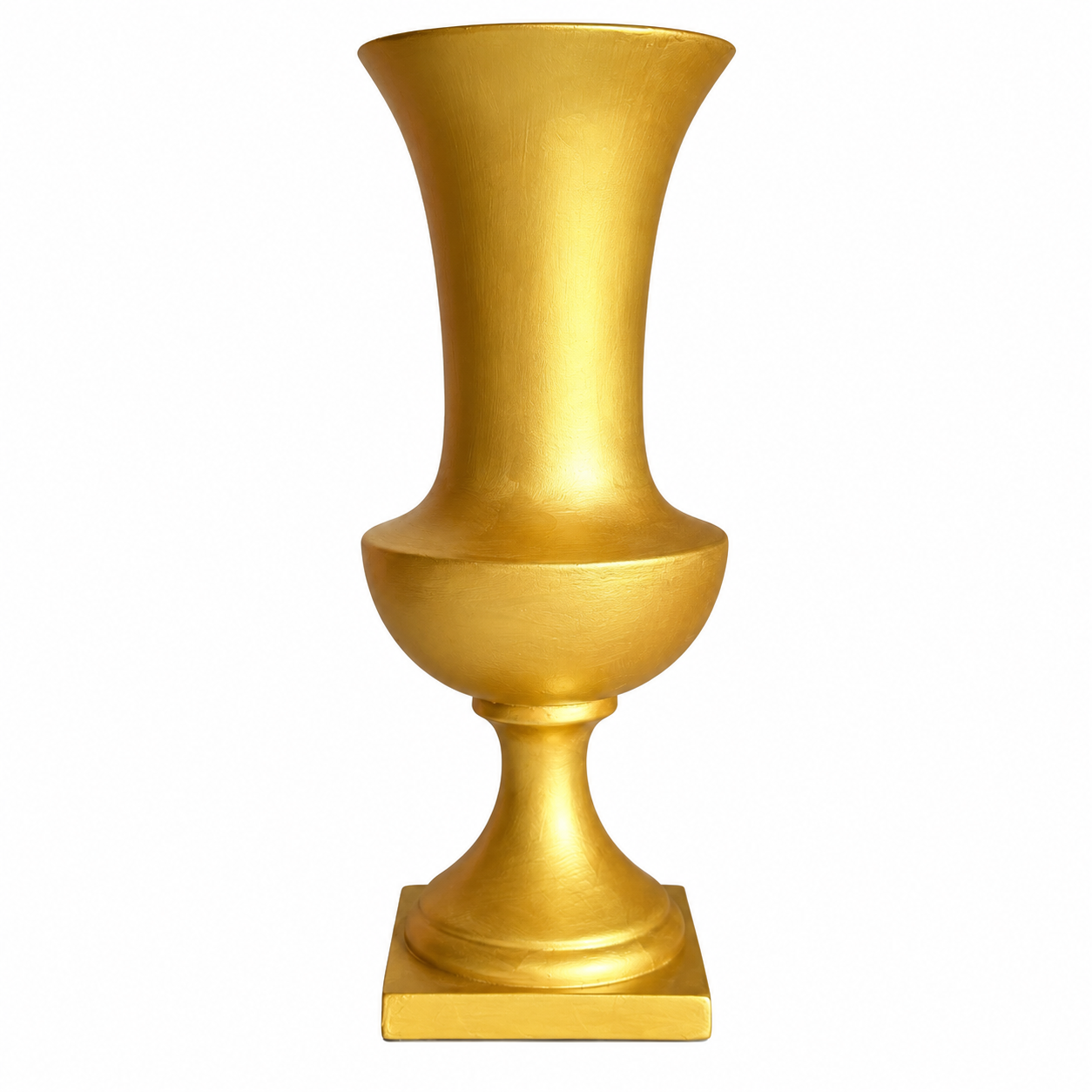 Large Tall Decorative Vase – 10"D × 25"H – Brushed Champagne Gold